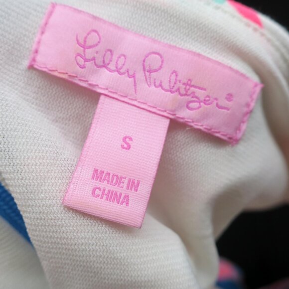 LILLY PULITZER Pink Briella Dress Lucky Charm Cap Sleeve Stretch Floral Small - Picture 3 of 6